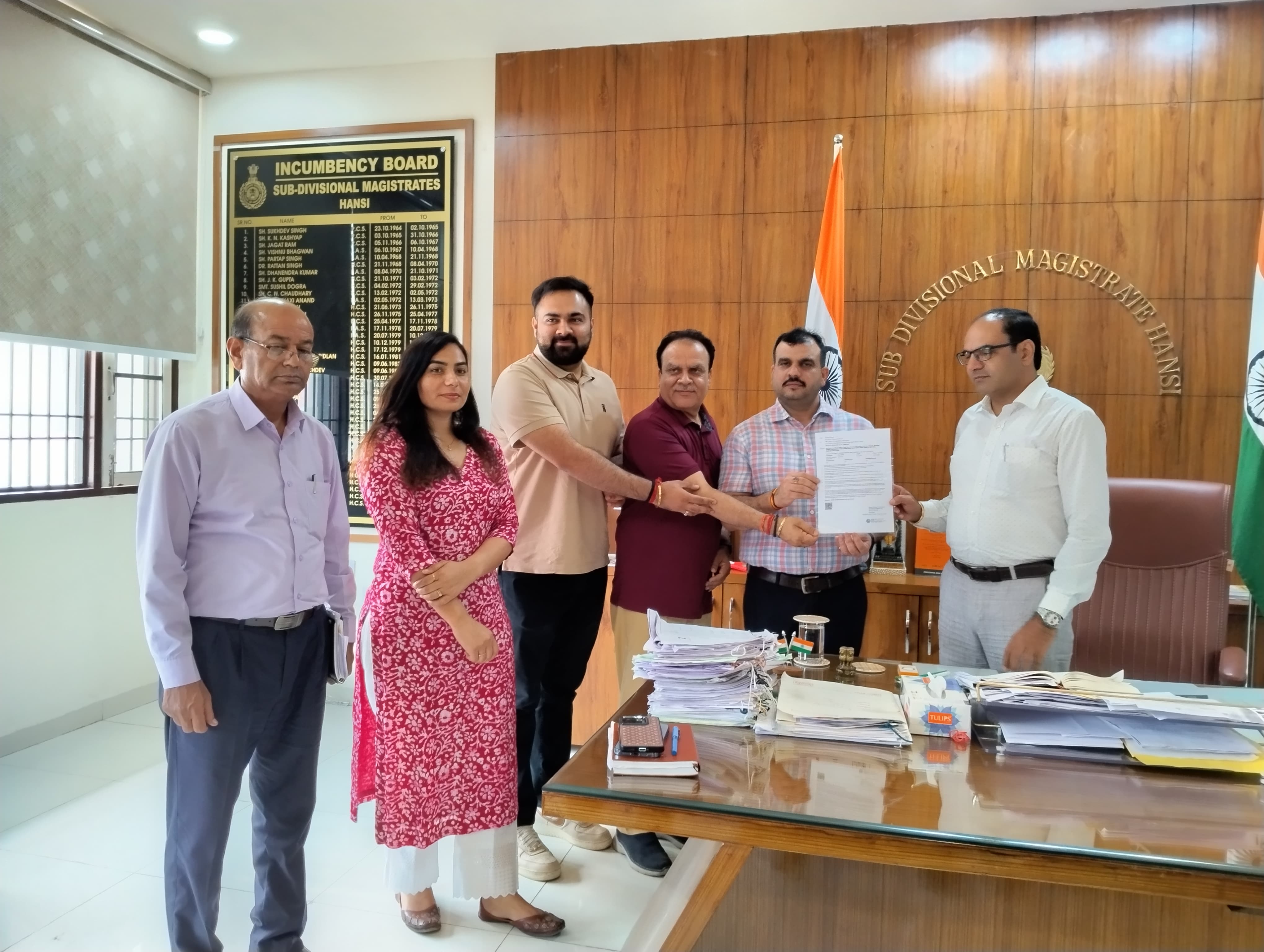Hansi's joint office complex building gets fire safety certificate.